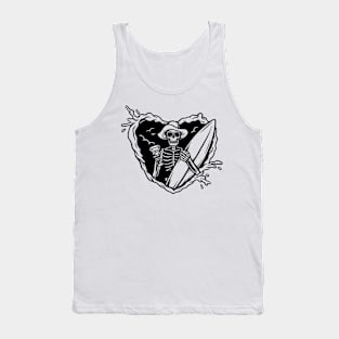 heart surf skeleton Tank Top